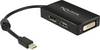 Delock 62623 DisplayPort / HDMI / DVI Adapter [1x Mini-DisplayPort Stecker - 1x DisplayPort Buchse, HDMI-Buchse, DVI-Buchse 24+1pol.] Schwarz mit Ferritkern 16.00 cm