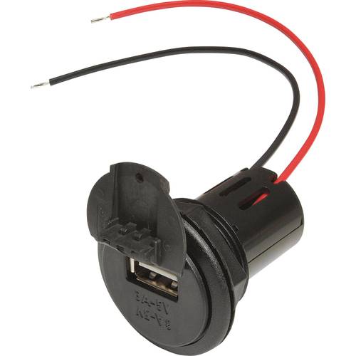 ProCar Power USB Einbausteckdose mit Deckel Belastbarkeit Strom max.=3 A Passend für (Details) USB-A Steckdose 12 V zu 5...