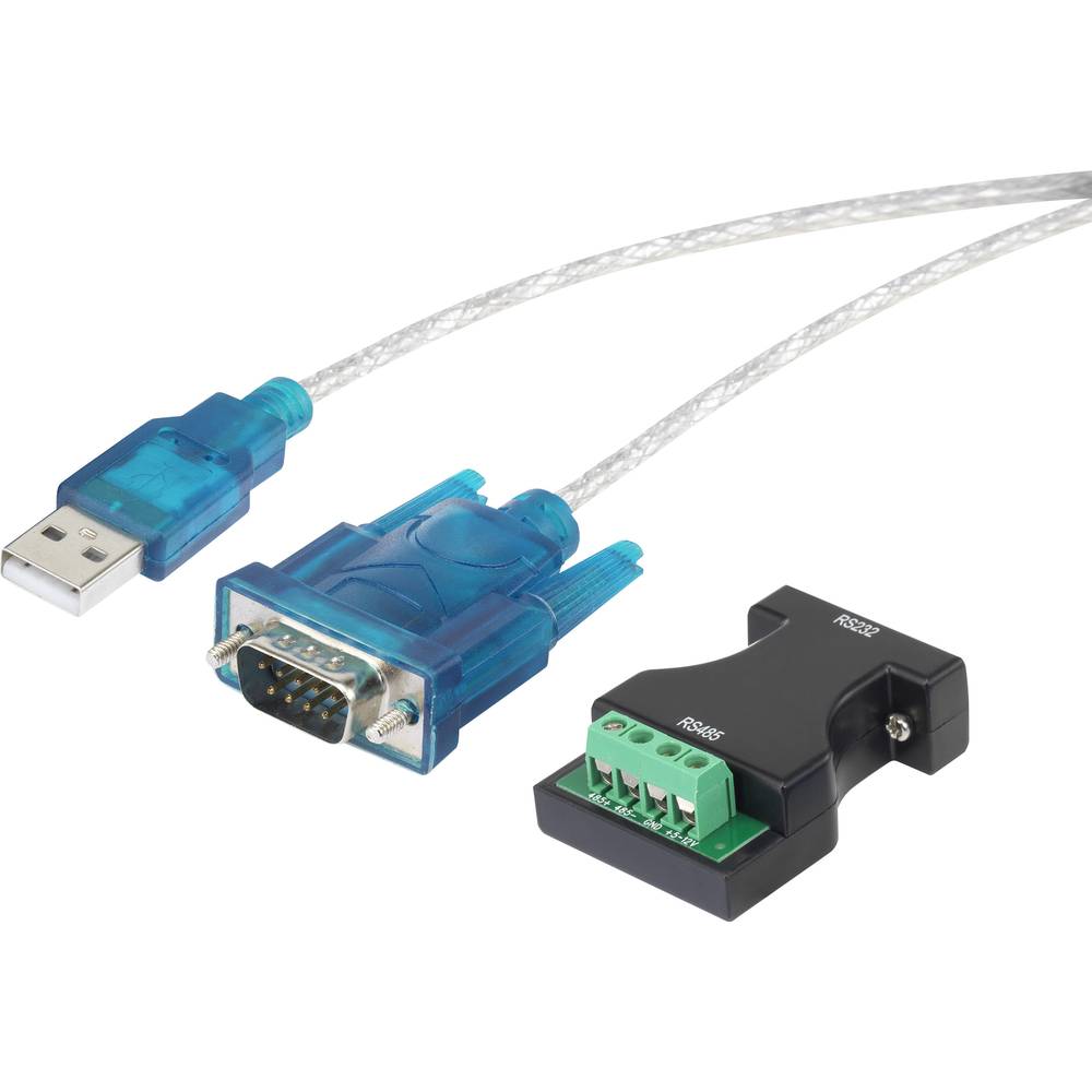 renkforce USB 1.1 Adapter [1x D-sub stekker 9-polig, Poolklemmen 1x USB 1.1 stekker A] Zwart Verguld