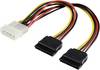 Renkforce Strom Y-Adapter [1x IDE-Strom-Stecker 4pol. - 2x SATA-Strom-Buchse 15pol.] 0.20 m Schwarz, Rot, Gelb