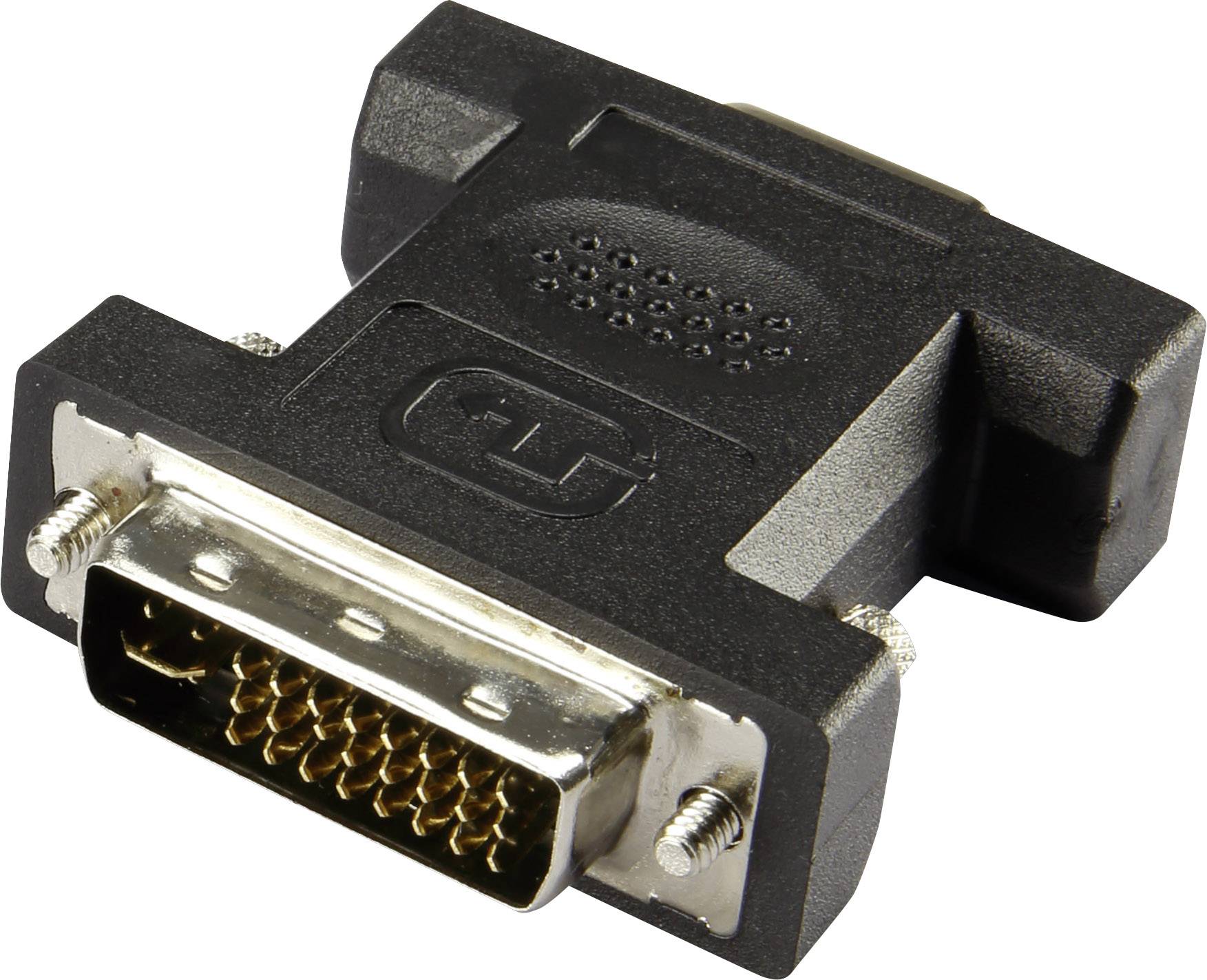 vhbw DVI-Stecker auf VGA-Buchse Adapter zum Anschluss von DVI Systemen an VGA-Geräte Adapterkabel Grau 