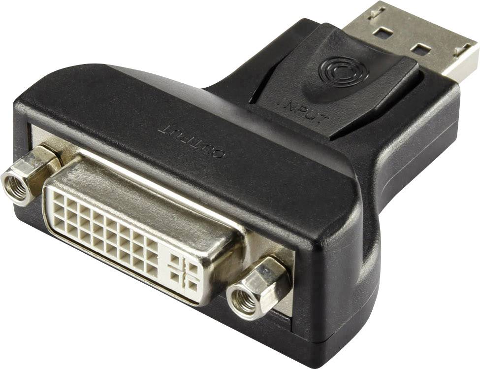 CONRAD Renkforce DisplayPort / DVI Adapter [1x DisplayPort Stecker - 1x DVI-Buchse 24+5pol.] Schwarz