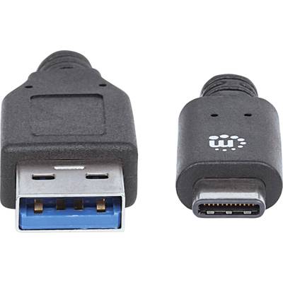 Manhattan USB-Kabel USB 3.2 Gen1 (USB 3.0 / USB 3.1 Gen1) USB-A Stecker, USB -C® Stecker 1.00 m Schwarz UL-zertifiziert 3 kaufen