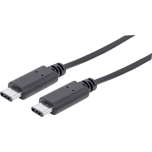 Manhattan USB-Kabel USB 3.2 Gen1 (USB 3.0 / USB 3.1 Gen1) USB-C® Stecker, USB-C® Stecker 1.00 m Schwarz UL-zertifiziert ...