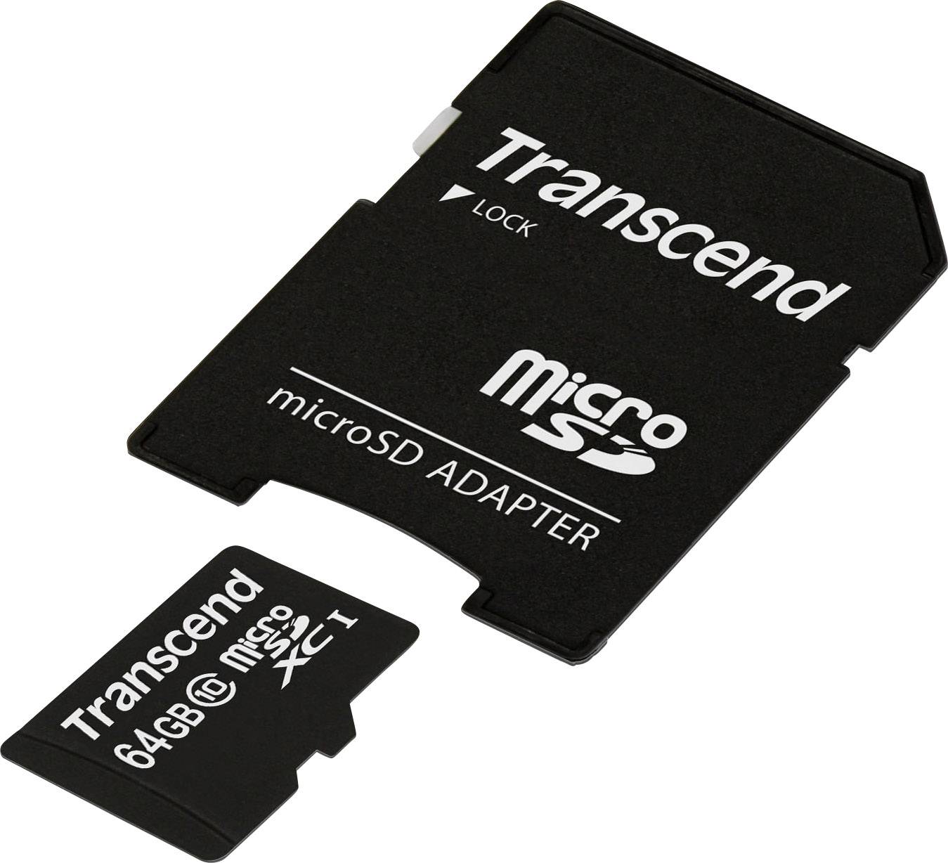 TRANSCEND SD microSD Card 64GB Transcend SDXC Class10 w/adapter