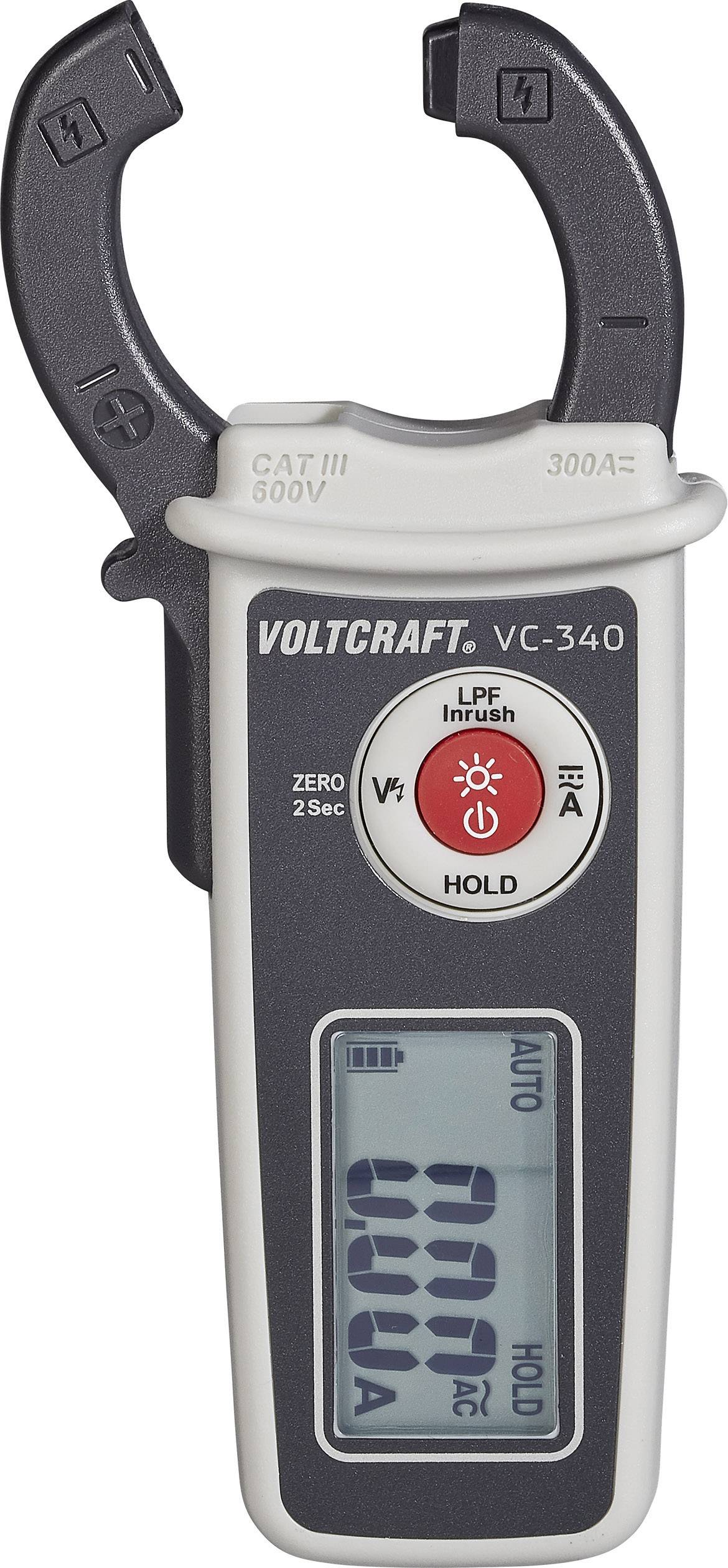 VOLTCRAFT VC-340 Stromzange digital CAT II 600 V, CAT III 300 V Anzeige (Counts): 6000-1