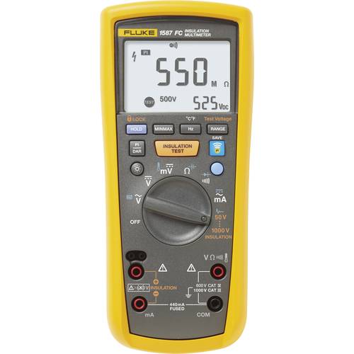 Fluke 1587 FC Isolationsmessgerät kalibriert (ISO) 50 V, 100 V, 250 V, 500 V, 1000 V 2 GΩ