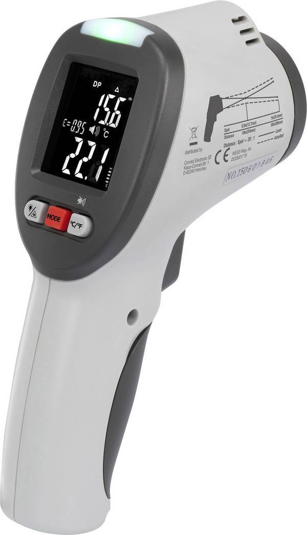 VOLTCRAFT IR-SCAN-350RH/2 Infrarot-Thermometer kalibriert (DAkkS-akkreditiertes Labor) Optik 20:1 -50 - +380 °C Pyrometer, Taupunktscanner