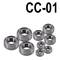Mehrere metallische Rillenkugellager und die Aufschrift 'CC-01' oben rechts.