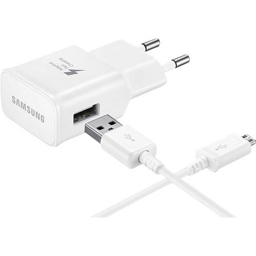Samsung EP-TA200EWE USB Ladegerät 15 W 1x USB-A, 1x Micro-USB Weiß Schnellladegerät