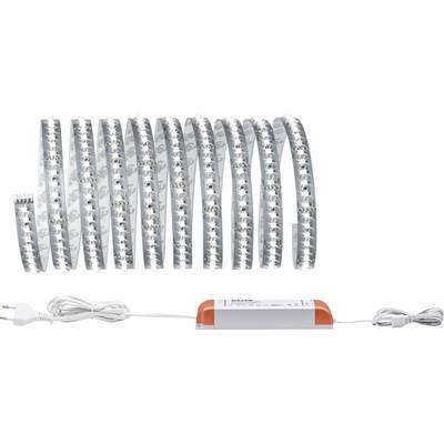 LED-Lichtstreifen mit Transformator und Kabel, bereit für den Anschluss an eine Stromquelle.