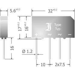 Image of Diotec B500C5000-3300A Brückengleichrichter SIL-4 1000 V 5 A Einphasig