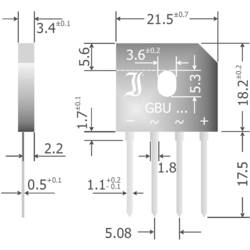 Image of Diotec GBU6M Brückengleichrichter SIL-4 1000 V 6 A Einphasig