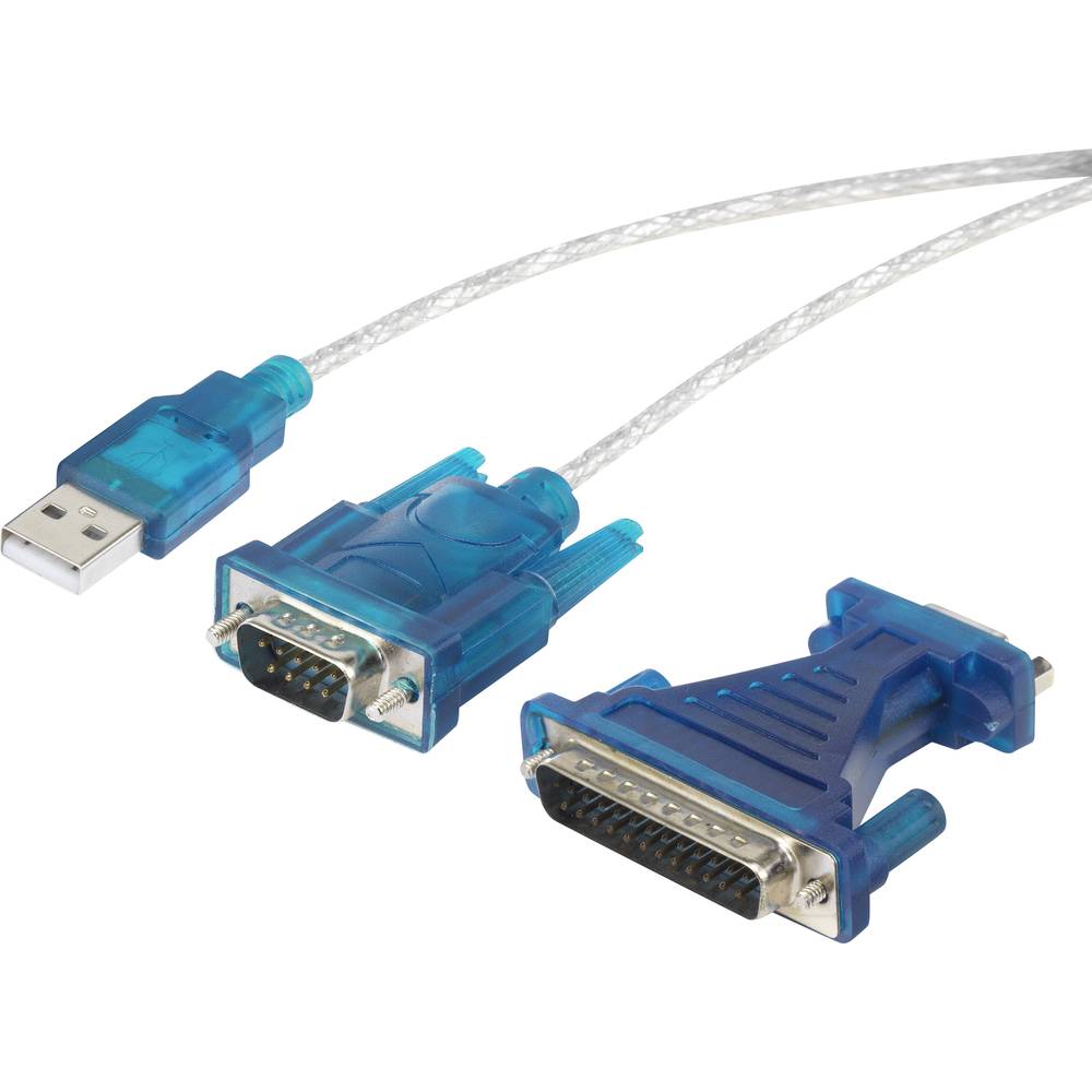 renkforce USB 1.1 Adapter [1x D-sub stekker 9-polig, D-sub stekker 25-polig 1x USB 1.1 stekker A] Zw