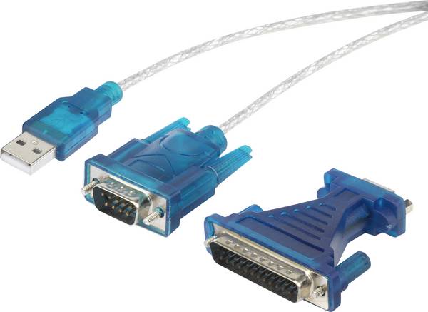 Renkforce USB 1.1 Adapter [1x D-SUB-Stecker 9pol., D-SUB-Stecker 25pol. - 1x USB 1.1 Stecker A]  40.00 cm vergoldete Steckkontakte