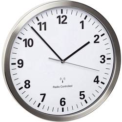 Image of TFA Dostmann 60.3523.02 Funk Wanduhr 30.5 cm x 4.3 cm Edelstahl Schleichendes Uhrwerk (lautlos), Energiesparfunktion