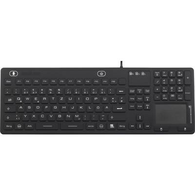 iM-IKB110-BK Tastatur Renkforce Schwarz Spritzwassergeschützt, Staubgeschützt, Touch-Oberfläche 