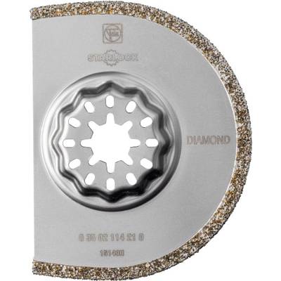Diamantbeschichtetes Sägeblatt mit sternförmiger Halterung, markiert mit 'STARLOCK' und 'DIAMOND', für präzises Schneiden.