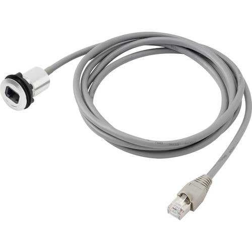 TRU COMPONENTS RJ45-01 RJ45-Einbaubuchse 1408770 Buchse, Einbau, Stecker, gerade Polzahl Sensoren 8P8C Silber 1 St.