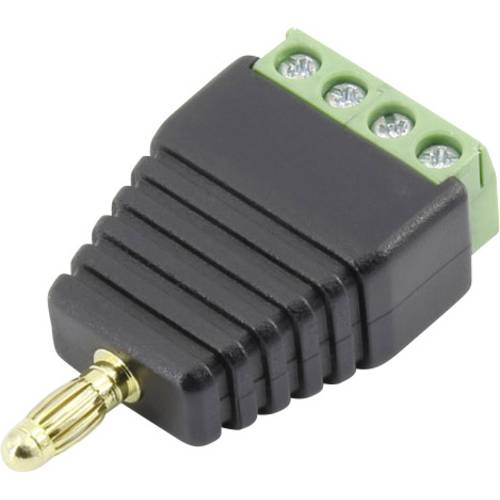 TRU COMPONENTS 93013c1125 Laborstecker Stecker, gerade Stift-Ø: 4 mm Schwarz 1 St.