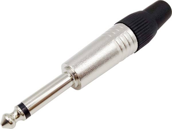 TRU COMPONENTS 1408824 Klinken-Steckverbinder 6.35 mm Stecker, gerade Polzahl: 2 Mono Silber 1 St.