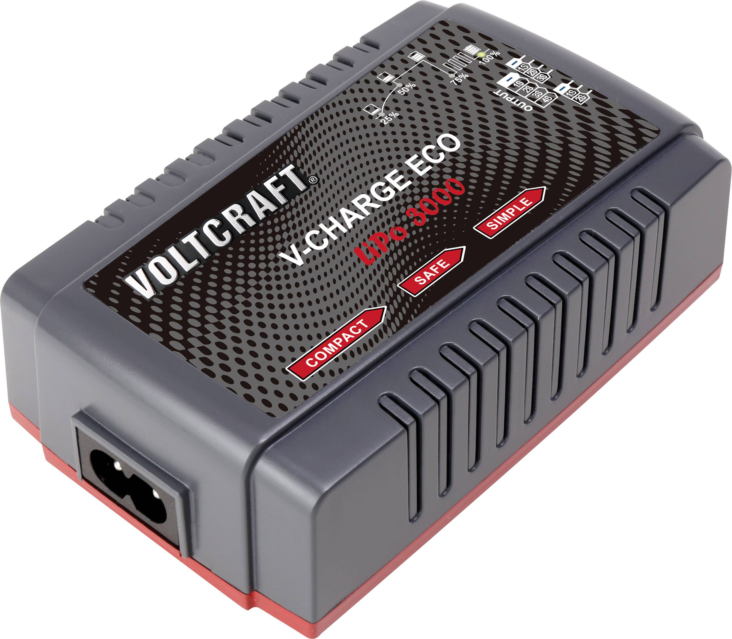 VOLTCRAFT V-Charge Eco LiPo 3000 Modellbau-Ladegerät 230 V 3 A LiPo-3