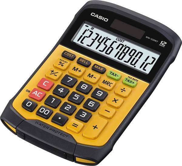 Casio WM-320MT Tischrechner Gelb, Schwarz Display (Stellen): 12 solarbetrieben, batteriebetrieben (L x B x H) 169 x 145 x 36 mm
