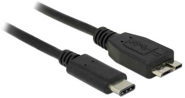 Delock USB-Kabel  USB 3.2 Gen1 USB-C® Stecker, USB-Micro-B 3.0 Stecker 0.50 m Schwarz  83676