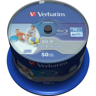 Verbatim 43812 Blu-ray BD-R SL Rohling 25 GB 50 St. Spindel Bedruckbar