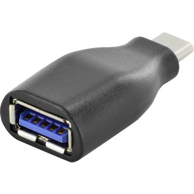 Ein schwarzer USB-C-auf-USB-A-Adapter. Geeignet zur Verbindung von Geräten mit unterschiedlichen USB-Anschlüssen.