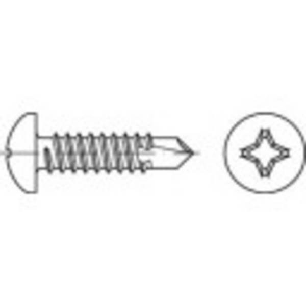 TOOLCRAFT 141438  Bohrschraube 4.8 mm 13 mm Kreuzschlitz Phillips DIN 7504   Stahl galvanisch verzinkt 1000 St.