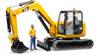 bruder Baufahrzeug Modell Caterpillar Minibagger mit Bauarbeiter Fertigmodell Baufahrzeug Modell