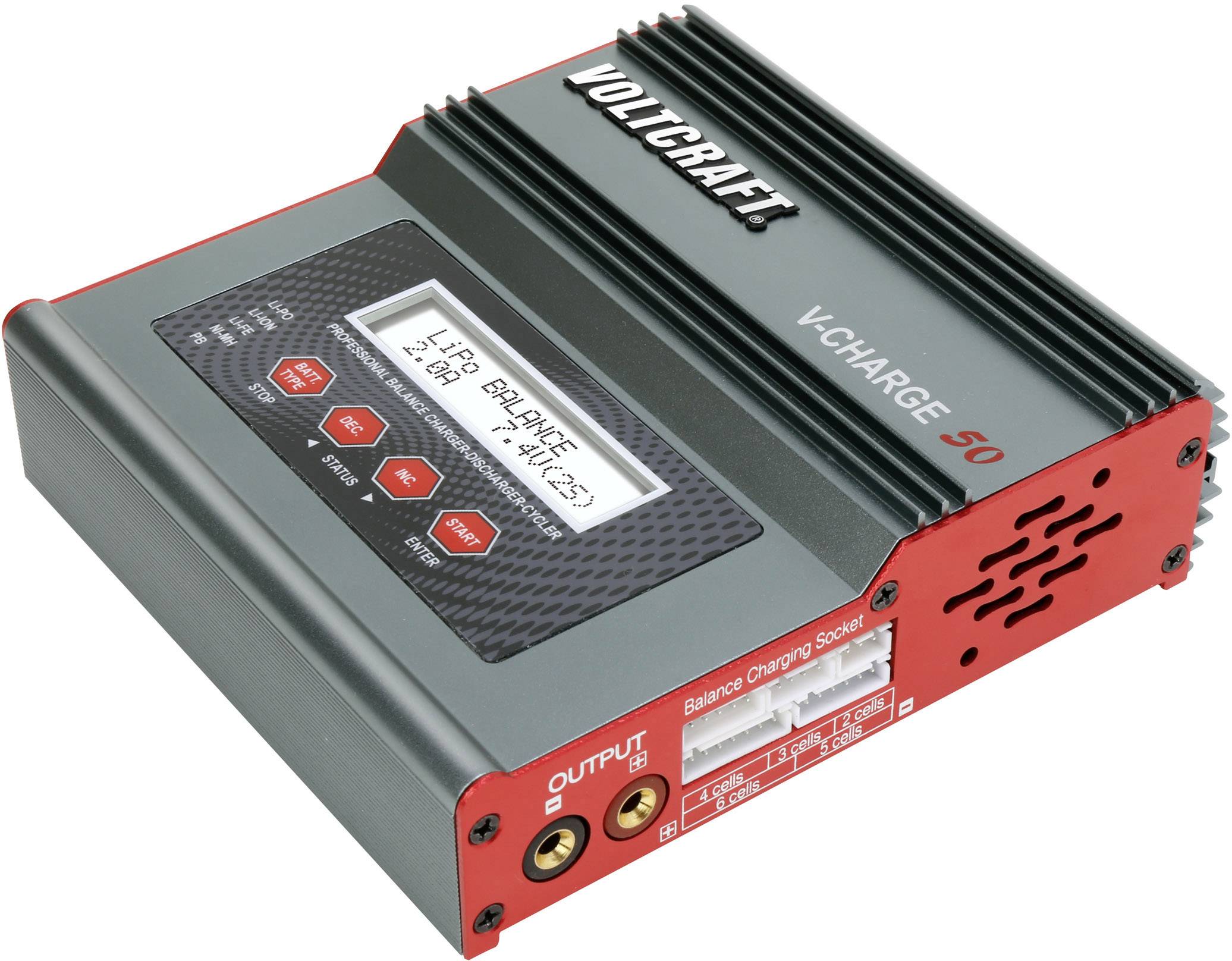 VOLTCRAFT V Charge 50 Modellbau Multifunktionsladegerät 12 V Steckdosenladegerät für 8 NiXX Zellen