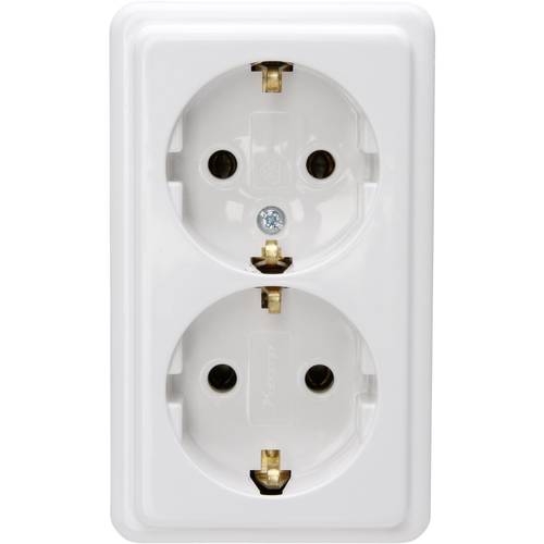 Kopp 2fach Schutzkontakt-Steckdose Aufputz-Standard Arktis-Weiß 102502002 1 St.