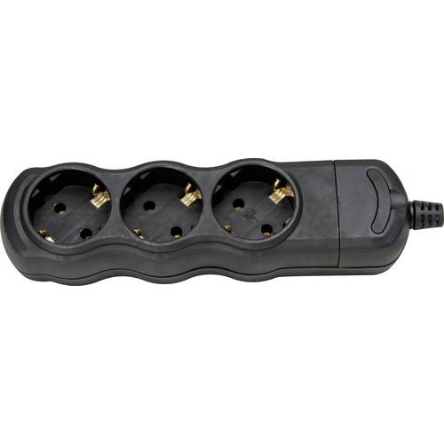 Kopp 120305001 Steckdosenleiste 3fach Schwarz ohne Stecker 1 St.