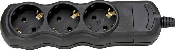 Kopp 120305001 Steckdosenleiste 3fach Schwarz ohne Stecker 1 St.