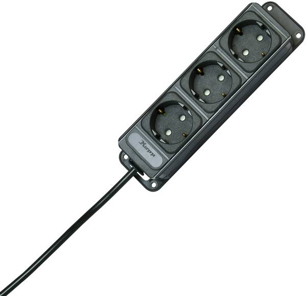 Kopp 127015013 Steckdosenleiste 3fach Anthrazit Schutzkontakt 1 St.