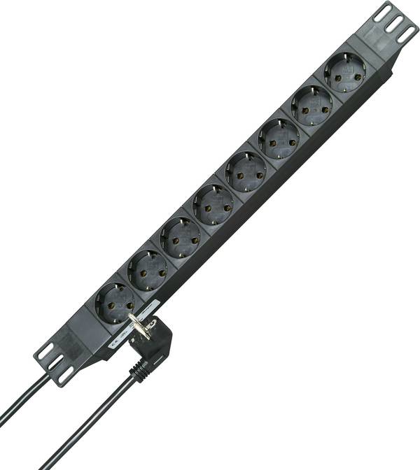 Kopp 930805014 Steckdosenleiste 19 Zoll 8fach Schwarz Schutzkontakt 1 St.