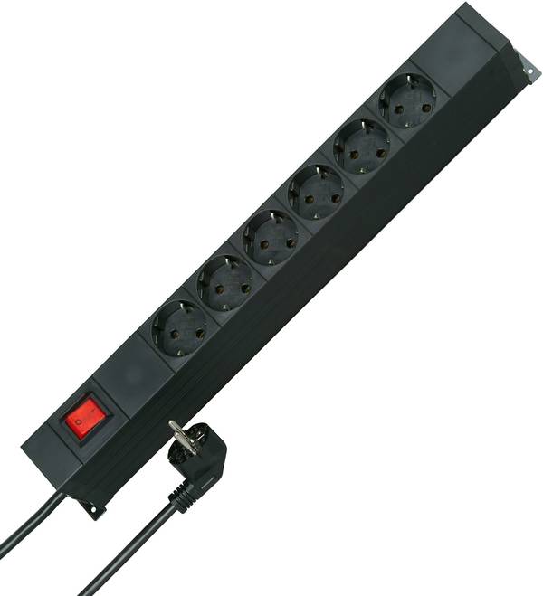 Kopp 931305010 Steckdosenleiste 19 Zoll 2x 6fach Schwarz Schutzkontakt 1 St.