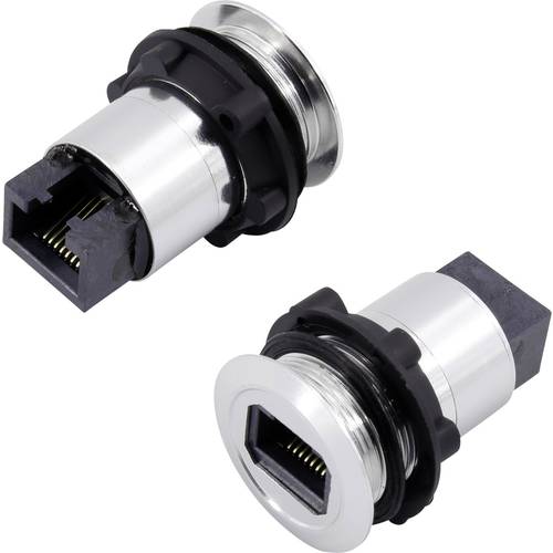 TRU COMPONENTS RJ45-02 RJ-Einbaubuchse RJ45 CAT5 8/8 1417396 Buchse, Einbau Silber 1 St.