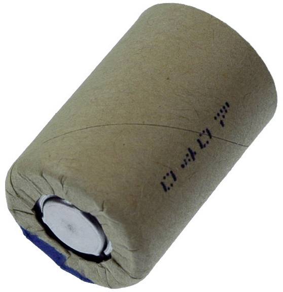 Ein zylindrischer Papierkern mit einer Metallkappe, möglicherweise eine Batterie.