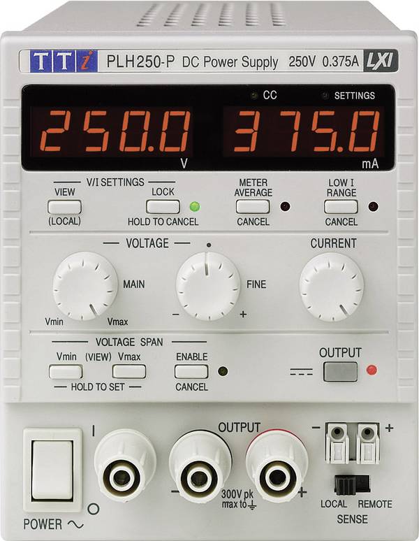 Aim TTi PLH250-P Labornetzgerät, einstellbar  0 - 250  0 - 0.375 A 94 W   Anzahl Ausgänge 1 x