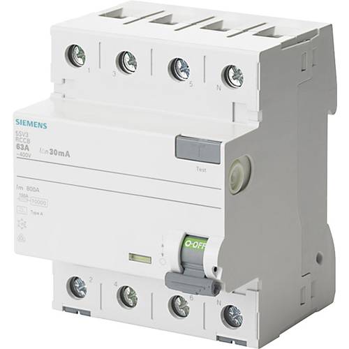 Siemens 5SV33426KL Siemens Dig.Industr. FI-Schutzschalter A 4polig 25 A 0.03 A 400 V