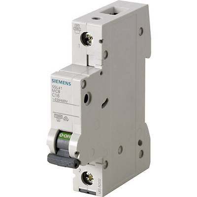 Leistungsschutzschalter von Siemens, Modell 5SL41, C16. Dient zum Schutz vor Überstrom und Kurzschluss in elektrischen Systemen.