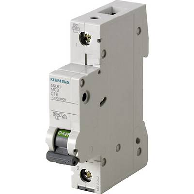 Leitungsschutzschalter von Siemens, Modell 5SL61 MCB C16, geeignet für 230/400V, mit Schalterstellung 'OFF'.