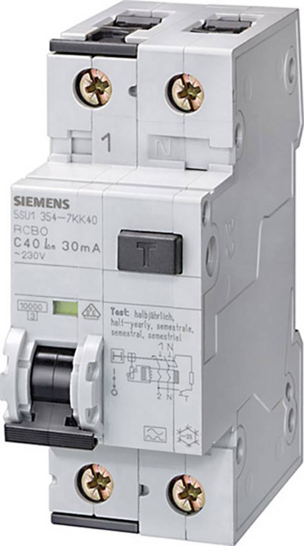 Siemens 5SU11546KK06 FI-Schutzschalter/Leitungsschutzschalter    2polig 6 A 0.01 A 230 V