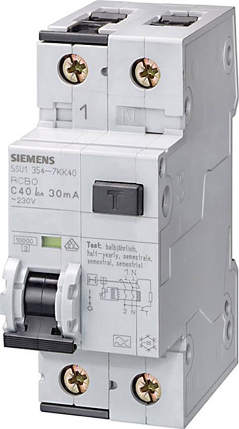 SIEMENS FI-Schutzschalter/Leitungsschutzschalter 2polig 10 A 0.03 A 230 V Siemens 5SU1354-6KK10