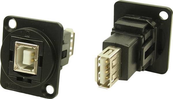XLR Adapter USB B Buchse 2.0 auf USB B Buchse 2.0 Adapter, Einbau CP30207NMB  CP30207NMB Cliff Inhalt: 1 St.