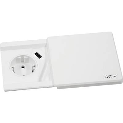 EVOline 159270002100  Einbau-Steckdose  mit USB  Weiß