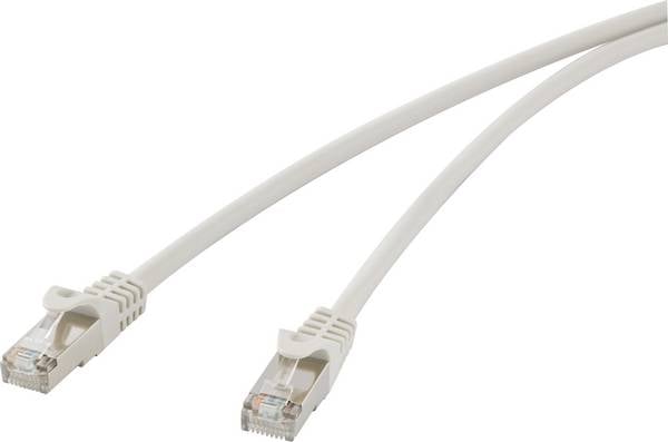 Renkforce RF-4724282 RJ45 Patchkabel CAT 5e F/UTP 15.00 m Grau mit Rastnasenschutz 1 St.